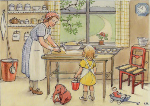 Elsa Beskow Emily and Daisy-Baking